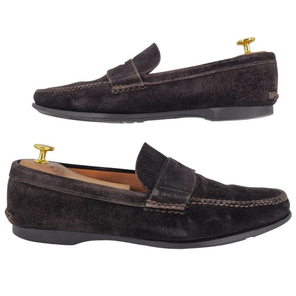 Church\'s English Dress Shoes Dark Brown Suede Penny Loafers Mens size 10.5 Italy main image 11